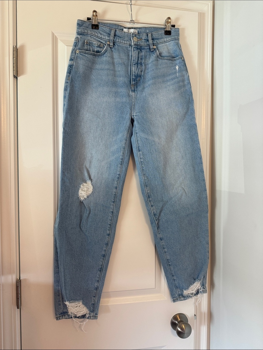 LOFT Light Blue Distressed Boyfriend Jeans